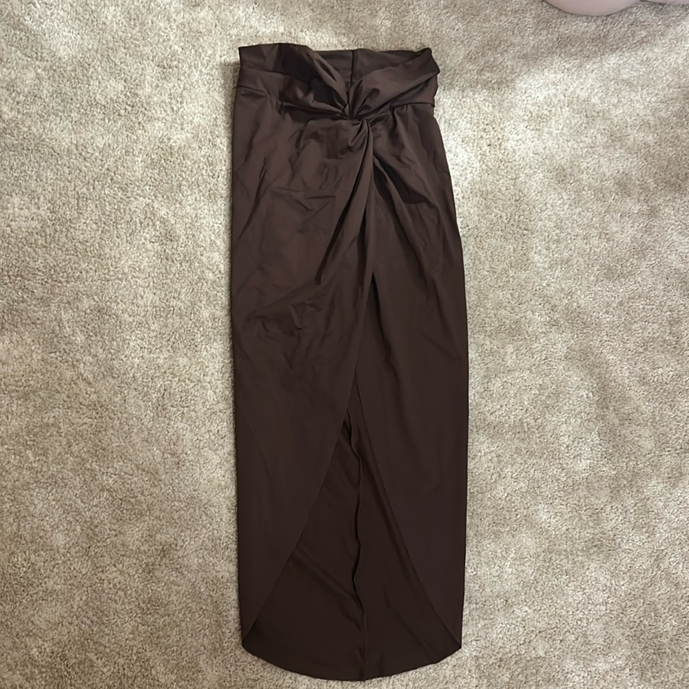 SKIMS Deep Brown Swim Sarong